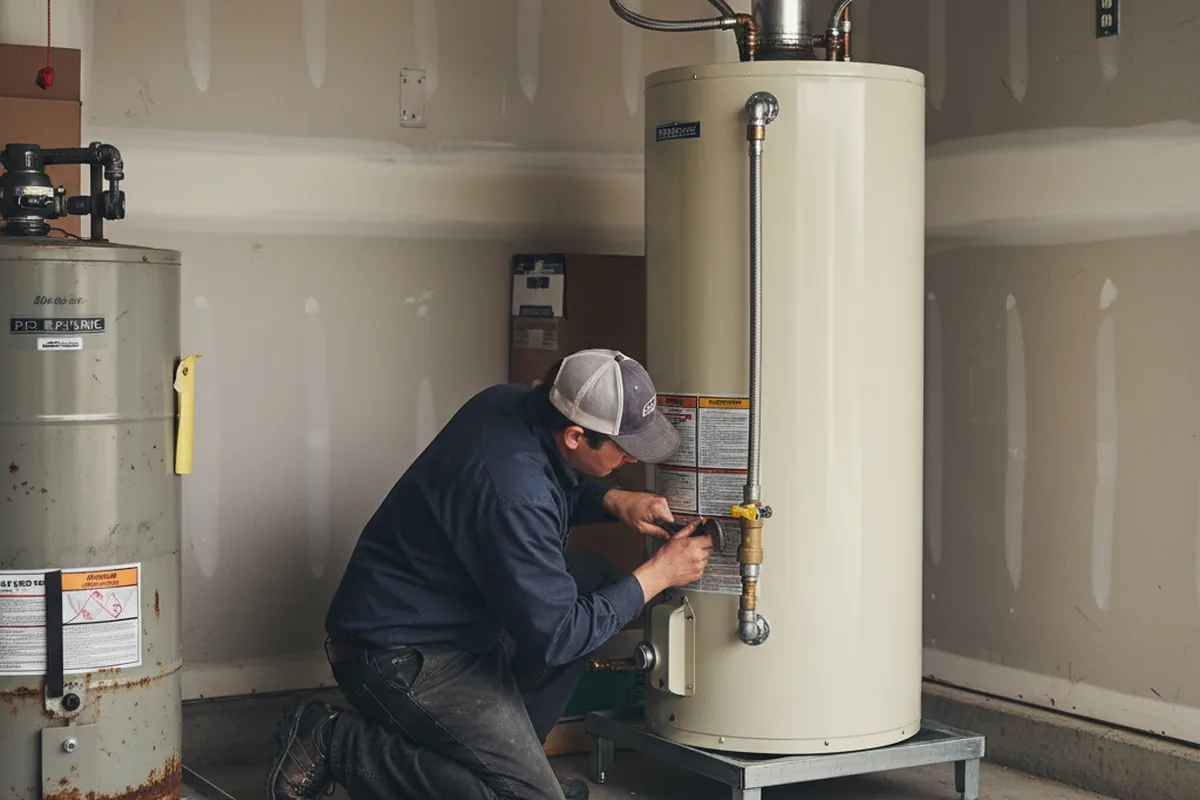 Water heater and shutoff valve replacement in Cairo
